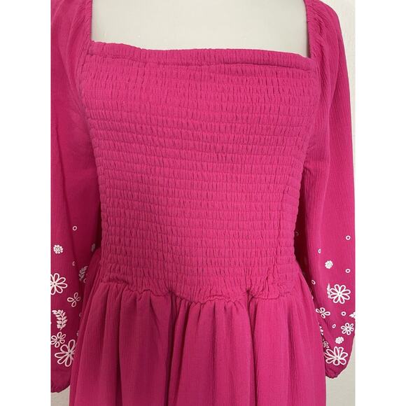 Torrid Dress Mini Pullover Smocked Floral Print Stretch - Picture 3 of 11